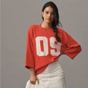 Anthropologie Red Sweatshirt with White Number